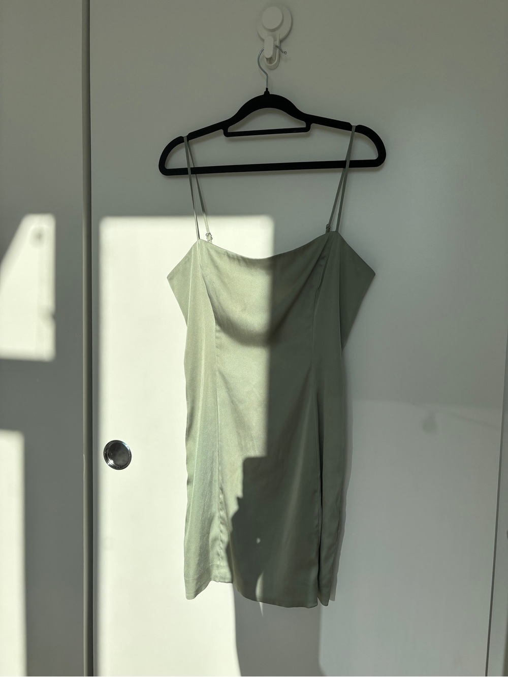 Sunday Best Bliss Dress - Satin Slip Dress in Sage Green - Women's